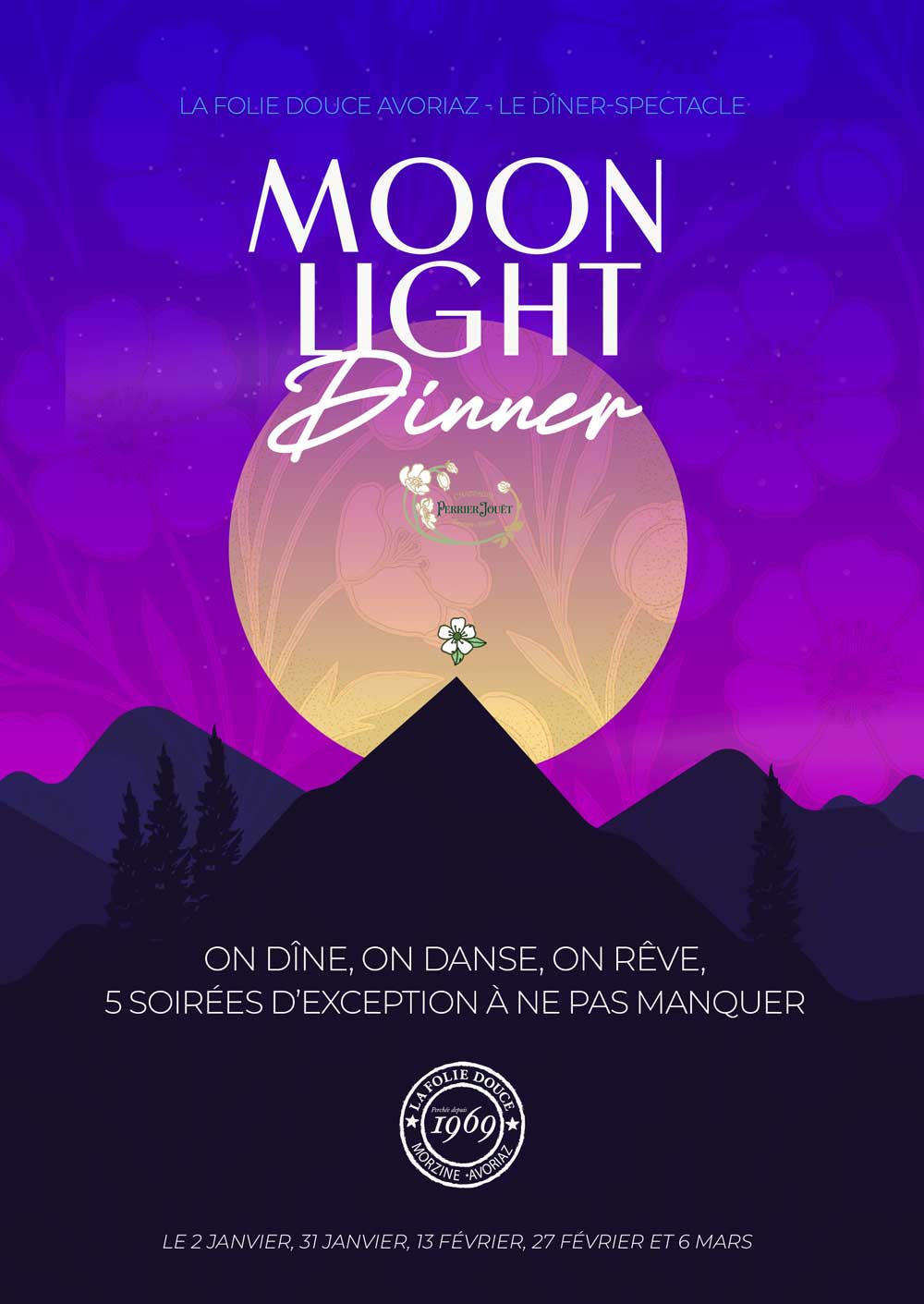 Affiche Moonlight Dinner by Perrier-Jouët